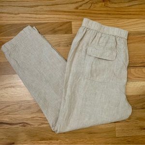 NICOLE MILLER 100% Linen Cropped Pants